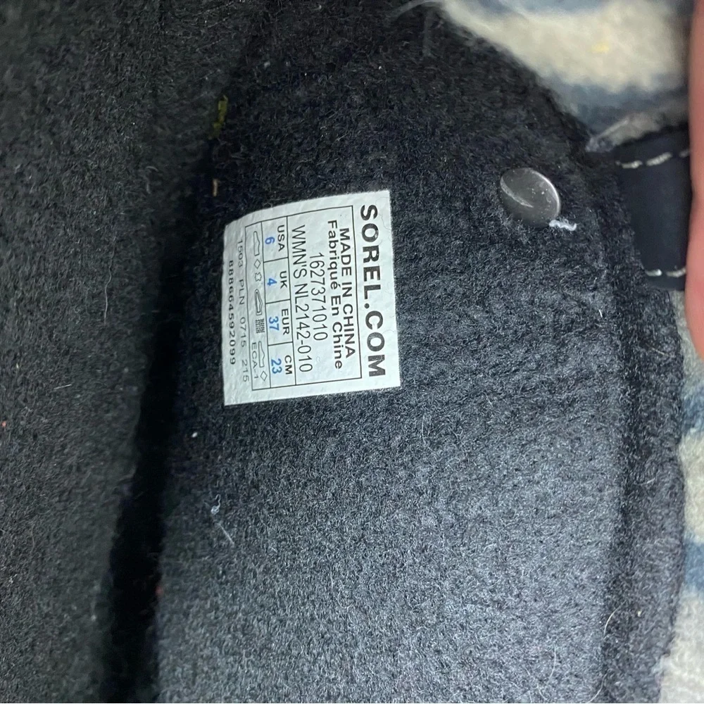 Sorel Joan of Arctic II Knit black dark gray Waterproof winter boots size 6